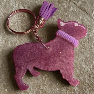 Purple French Bulldog-Shaped Key Holder